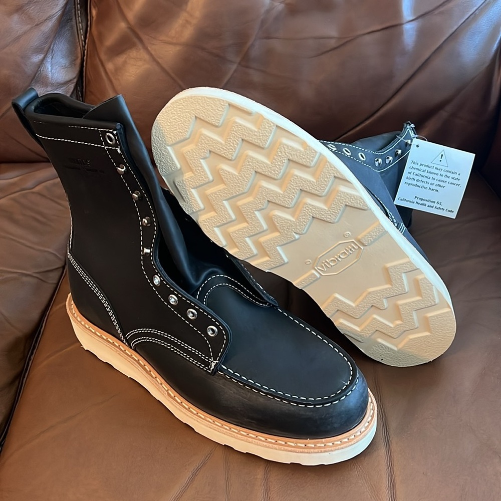 White’s Boots Perry 8 Inch Moc Toe Black Size 11.5